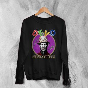 Devo Bootleg Live in Concert New Wave 80s Tour Retro Music Band Sweatshirt 05